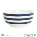 Conjunto de jantar de porcelana 16pcs com tira de decalque azul e design de pontos